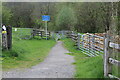 Bridle path down to footbridge over A465