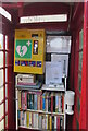 Inside a former red phonebox, Llandenny, Monmouthshire