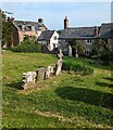 Houses opposite the churchyard, Linton