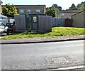 Electricity substation on grass, Stonehouse, Gloucestershire