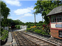 TQ8833 : The level crossing at Tenterden Town station by Marathon