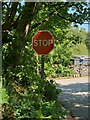 Stop sign at the junction of Allt Bryn Eglwys and the B4409, Tanysgafell