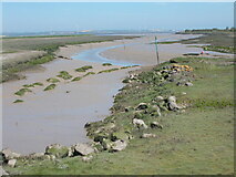 TQ9665 : Low tide at Conyer Creek by Peter S