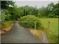 Barrier across the lane at Snake Hill, North Bierley