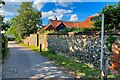 Flint wall and bridleway