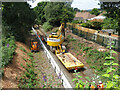 Electrification work on the Coryton line near Birchgrove