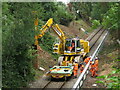 Electrification work on the Coryton line near Rhiwbina