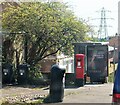 Red letter box and other suburban feattures, Malvern Way, Hastings