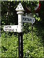 Direction Sign – Signpost on Caswell Hill, Portbury