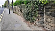 SE2737 : Wall and pavement on NE side of Otley Road by Roger Templeman