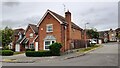 Houses at junction in Hood Close