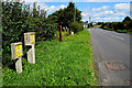 Gas pipeline markers along Killadroy Road