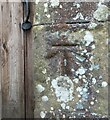 Benchmark cut into field barn, Nidderdale