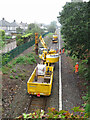 Electrification work on the Coryton line near Birchgrove