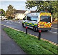 ST3091 : Welsh text side of an ambulance, Almond Drive, Malpas, Newport by Jaggery