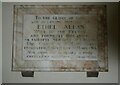 St Mary, Winterbourne Gunner: memorial to an organist