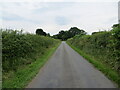 Hedge enclosed minor road approaching Hallflat Lane End