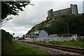 Harlech Morfa level crossing from a footpath level crossing