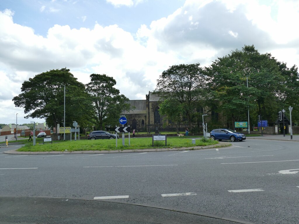 Roundabout on Harrogate Road © Stephen Craven Geograph Britain and