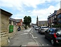 Looking along Castle Bank to the bridge at Morpeth