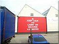 Slogan on factory, Axminster