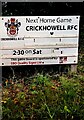 Crickhowell RFC Next Home Game board, Powys