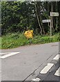 Directions and distances at a junction north of Bwlch, Powys