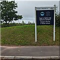 Bilingual school nameboard, Llangors, Powys