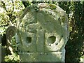 SW9558 : St Dennis - Church of St Dennis - Ancient cross - Head by Rob Farrow