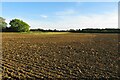 Footpath across the ploughed field to Millow