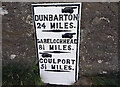 Old Milestone by the B833, Kilcreggan, Rosneath Parish