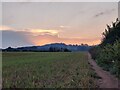 Sunset over the farmland at Habberley