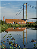 TA0223 : Humber Bridge reflected, Barton by Paul Harrop