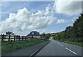 SO3502 : Henrhiw cottages on the left of the A472 by Rob Purvis