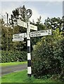 NY3147 : Direction Sign - Signpost at Sandy Brow by B Todd