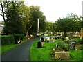 Path and war memorial in Edgerton Cemetery, Huddersfield