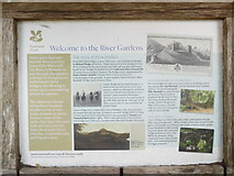 SS9943 : Welcome to the River Gardens Information Board, Dunster Castle by David Hillas
