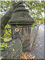 Bridge number plate on the end pillar of Mercury bridge