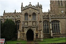 TL6131 : Entrance to Thaxted Parish Church from Watling Street by Chris Heaton