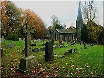 SE3337 : The graveyard behind St John's Church. Roundhay, Leeds by Humphrey Bolton