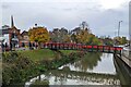 TF2422 : Remembrance Day poppies on Taku footbridge in Spalding 2023 by Richard Humphrey