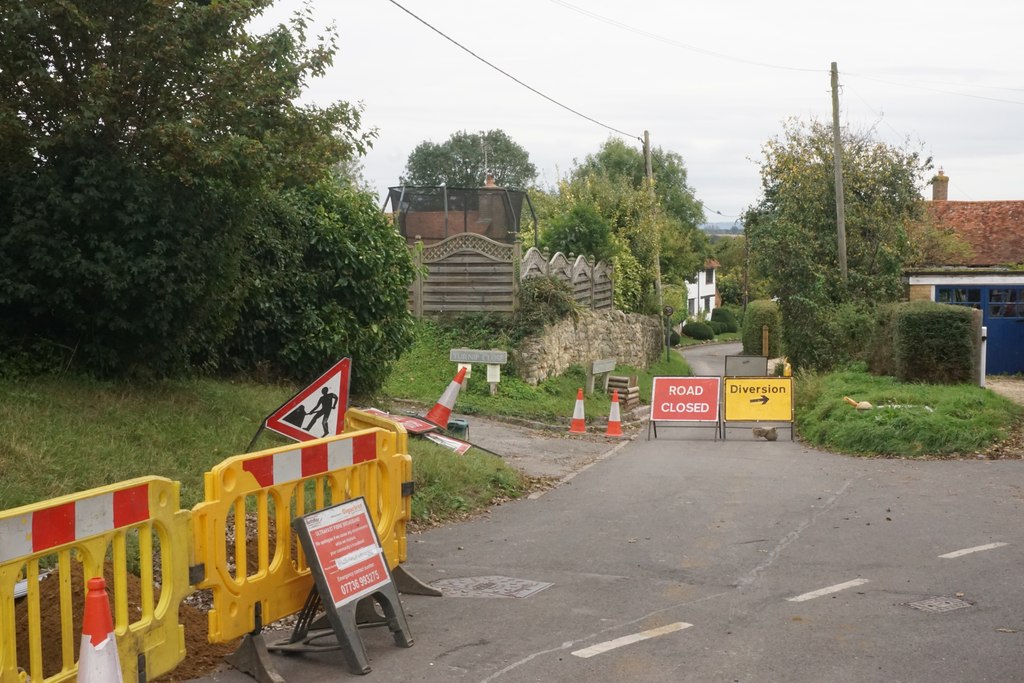 Road closure on Watts Green © Bill Boaden Geograph Britain and Ireland