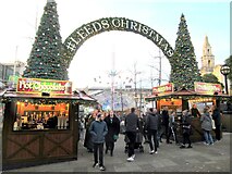 SE2934 : Entrance to Leeds Christmas Market at Millennium Square by Roy Hughes