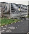 National Grid electricity substation in a wooden enclosure, Cwmbran