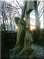 Mourner statue in the churchyard, Heptonstall