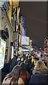 TQ2980 : Theatre queue along Shaftesbury Avenue by DS Pugh