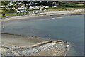 SH5037 : Looking down at Criccieth Jetty at low tide from the castle. by Bill Harrison