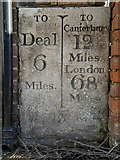 TR3358 : Old Milestone by Harnet Street, Sandwich by Nigel Mole