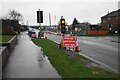 Temporary traffic lights on Shore Road