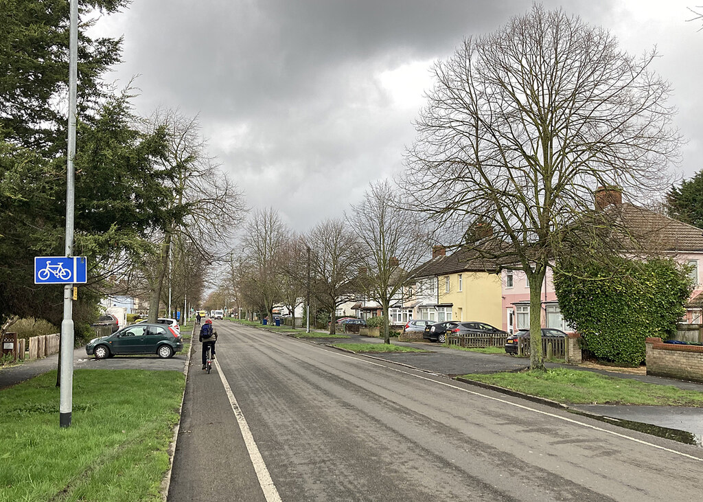 On the Mowbray Road cycle lane © John Sutton :: Geograph Britain and ...